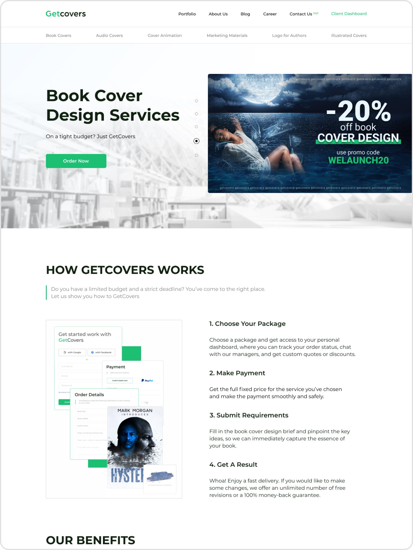 Getcovers — full page presentation