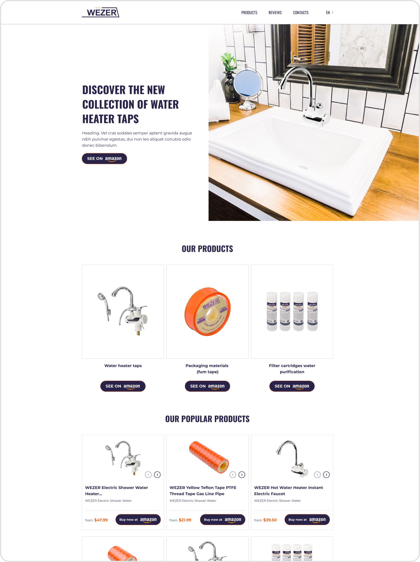 Wezer — full page presentation